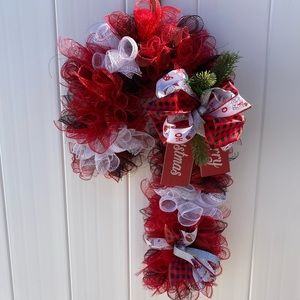 Handmade walking stick wreath.